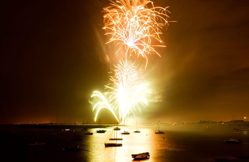Fireworks display over the River Crouch at Burnham on Crouch